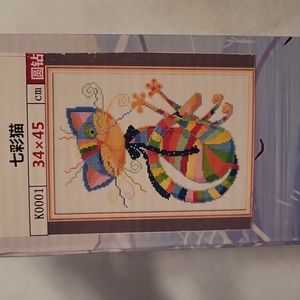 NIP Diamond Cross Stitch Kitty Kit